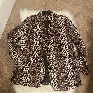 XL Leopard Blazer with Pockets